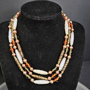 Vintage Art Glass Choker Necklace Adjustable Length Germany